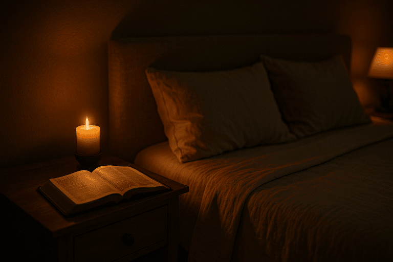 Peaceful bedroom: bible verses for anxiety and sleeplessness in practice.