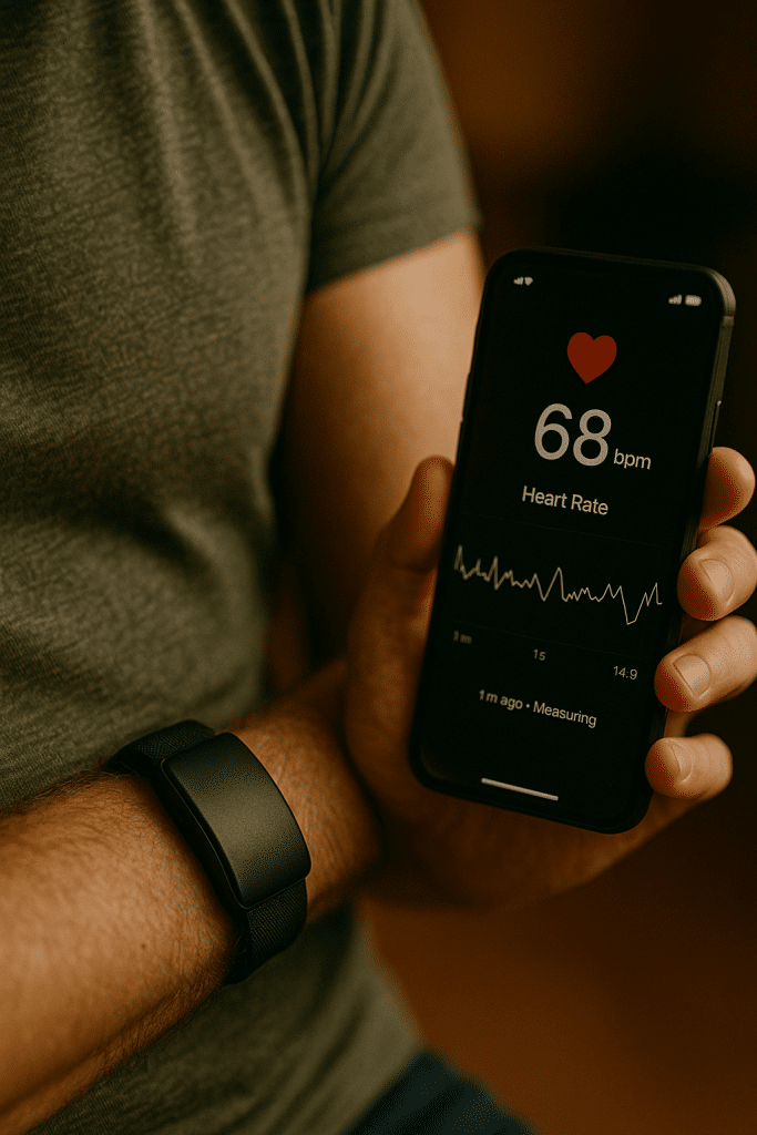 Wearable sensors track heart‑rate change