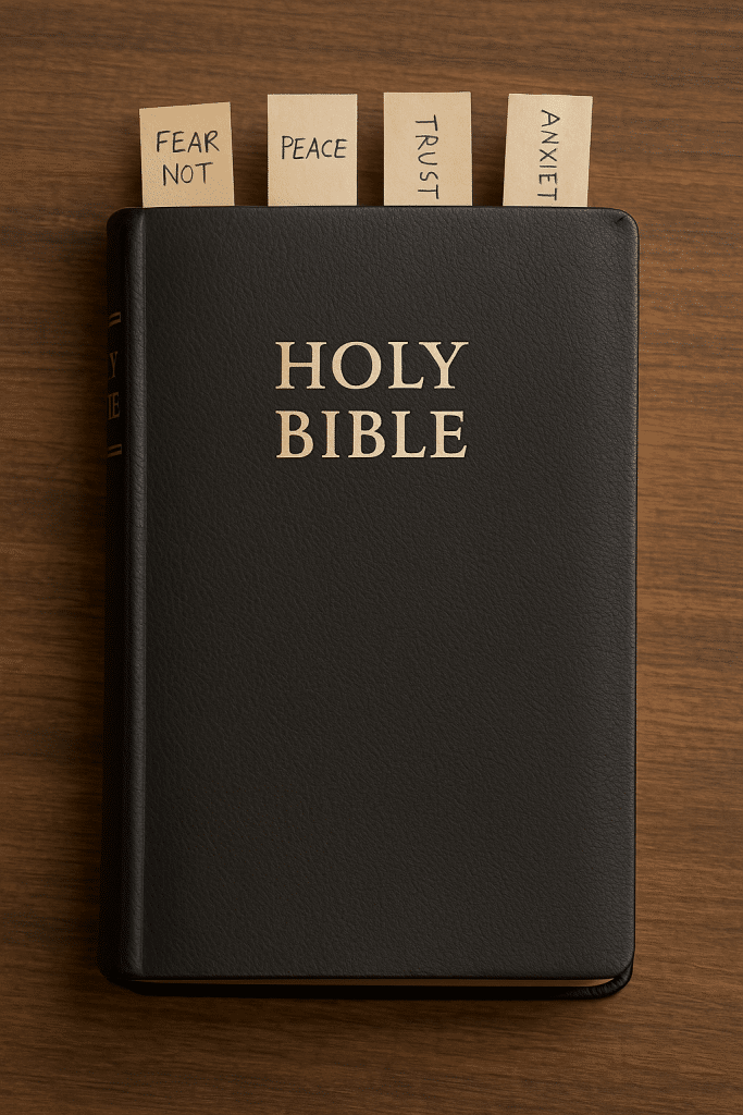 Bible tabs highlighting verses that help stop a panic attack