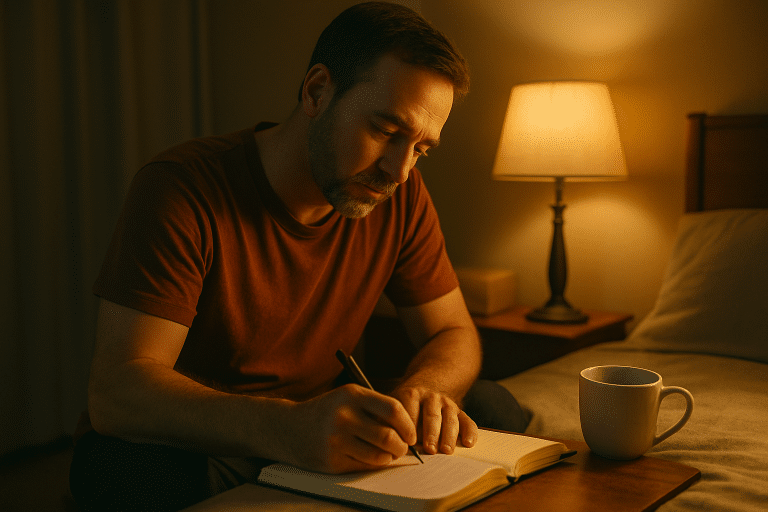 An evening routine—journaling, prayer, and screen‑free quiet—prepares the nervous system for deep rest.