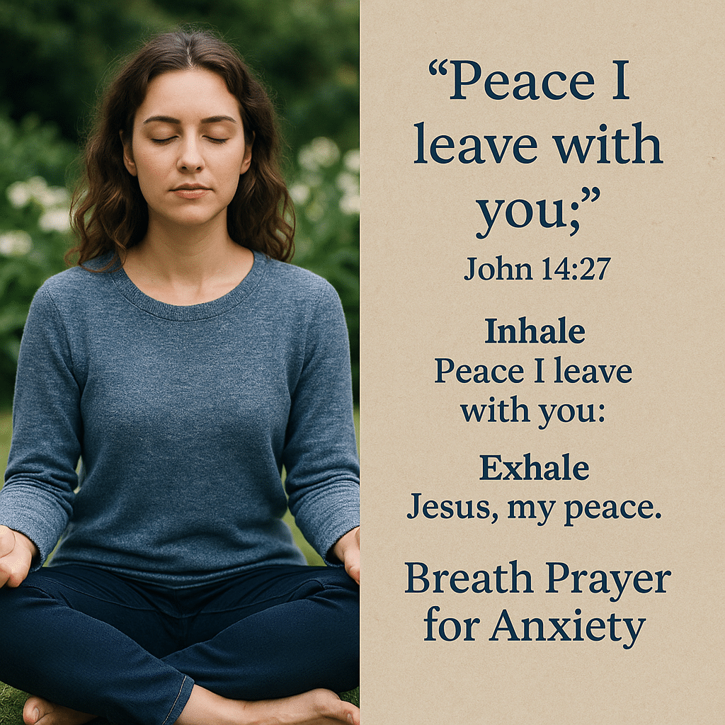Breath prayer meditation for anxiety with Bible verse