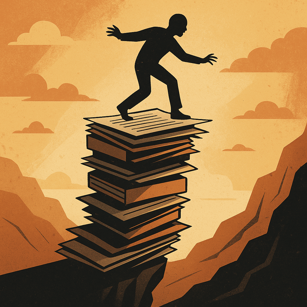 nervous breakdown illustration of stress tipping point