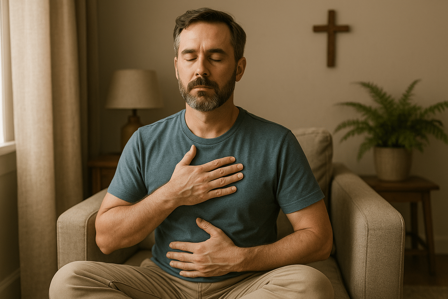Slow breathing to calm a panic attack