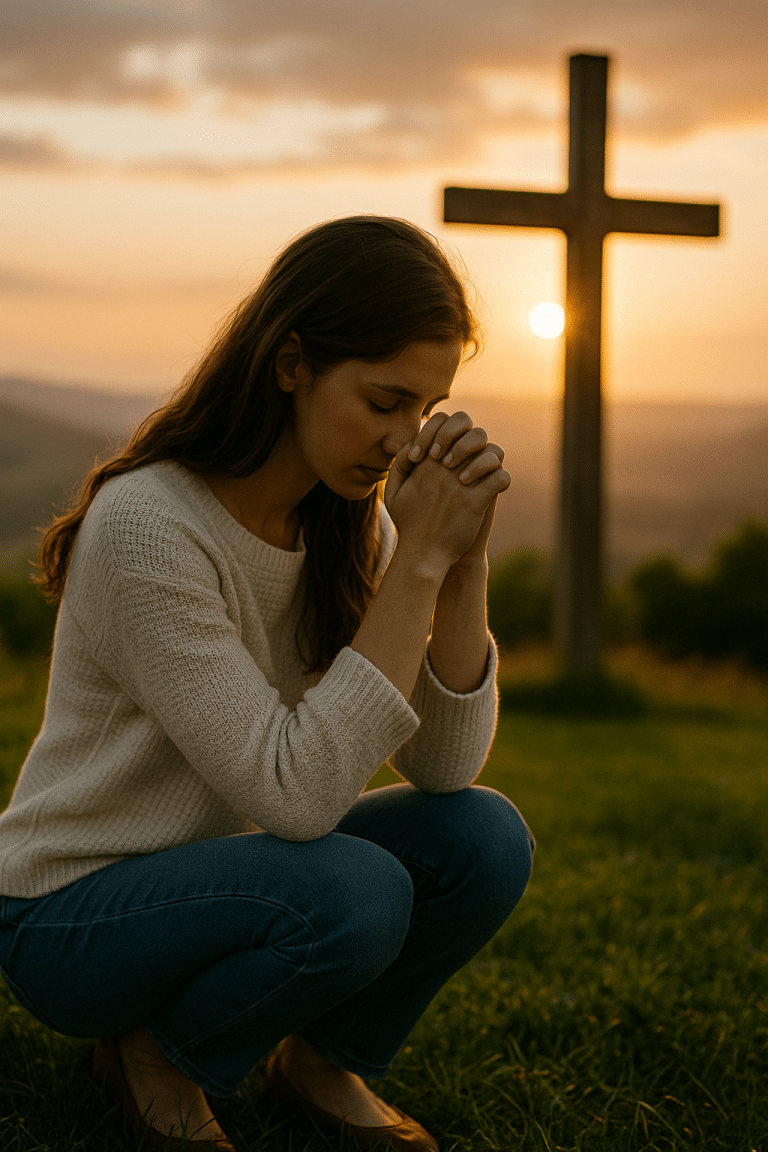 Illustration showing how to stop intrusive thoughts with breathing & prayer