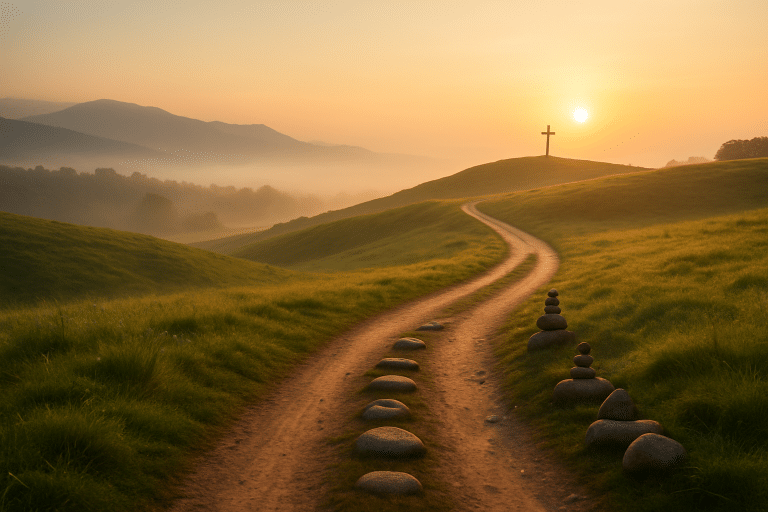 Roadmap graphic shows steps to stop overthinking and find peace
