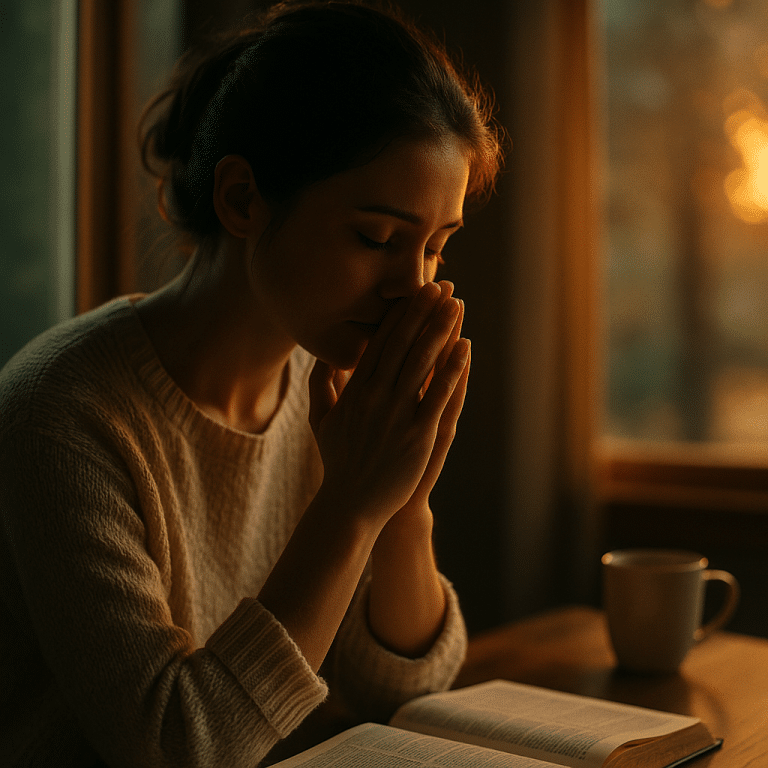 Quiet morning prayer supports the emotional exhaustion recovery plan one week.