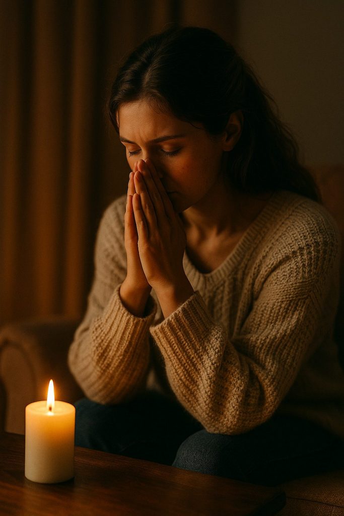 HSP self-care routines: an evening wind-down with a journal, tea, and soft light supports sleep.