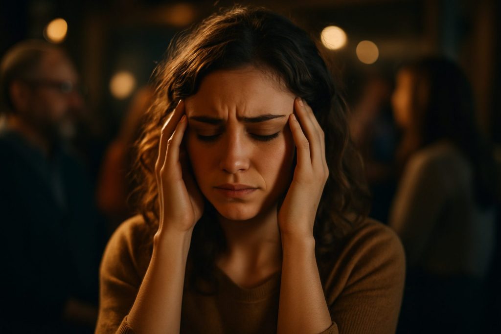 Therapy, prayer, and steady practice support nervous system regulation in social situations.