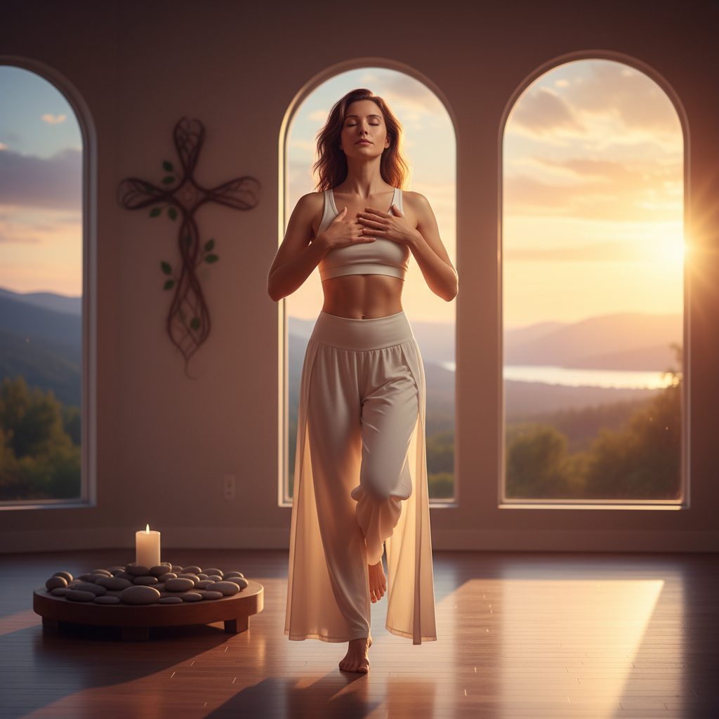 A Christian woman learns how to regulate your nervous system through breath and movement to find peace amidst anxiety.