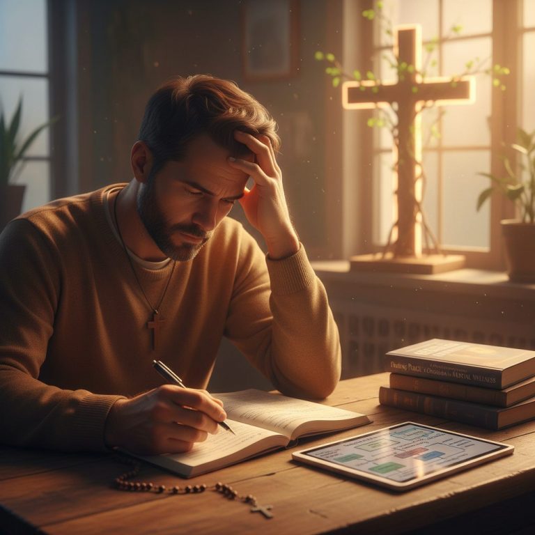 Man feeling overwhelmed and learning about the nervous breakdown signs and recovery steps for Christians.