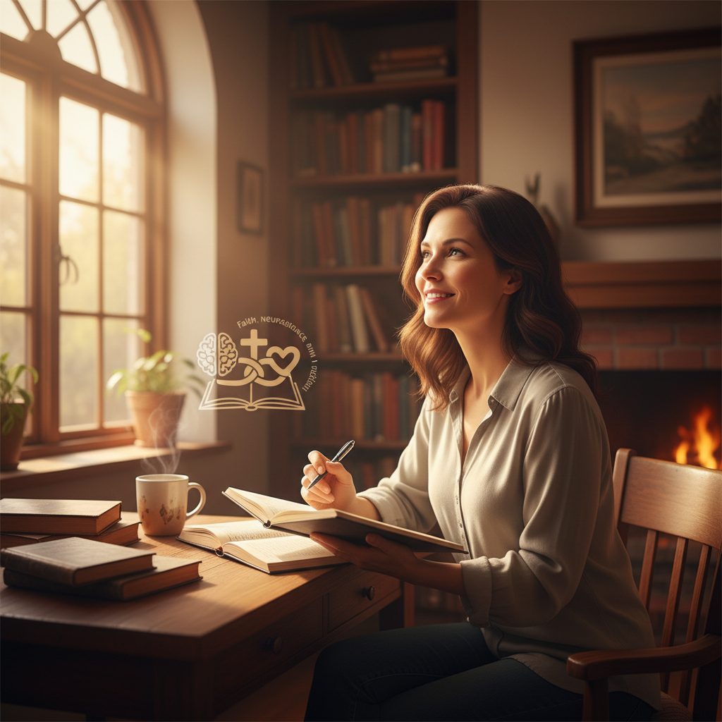 Introduction to Stopping Intrusive Thoughts with CBT Techniques Woman finding peace by learning how to stop intrusive thoughts with CBT techniques, illustrating the first step in biblica...