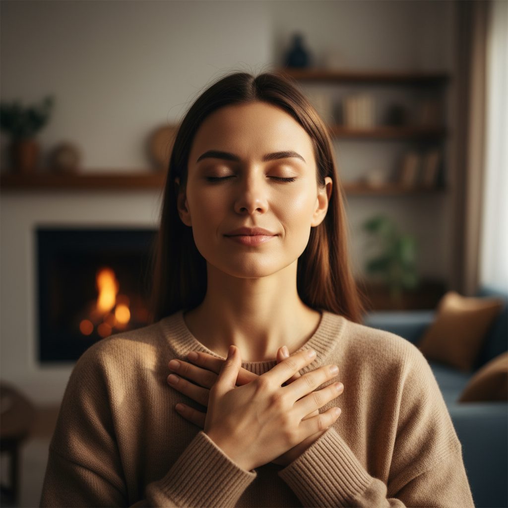 A serene guide on panic attack what to do in the moment, featuring a person finding God's peace amid anxiety.