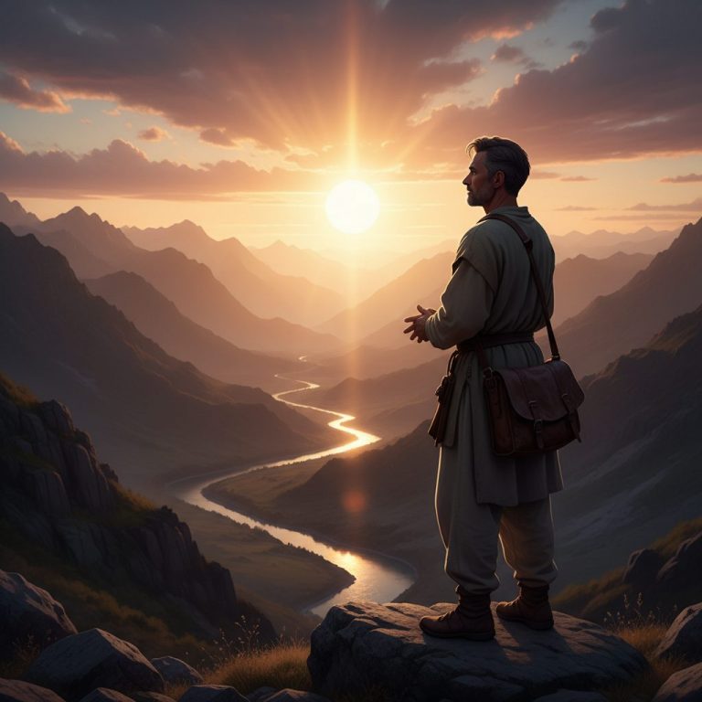 A thoughtful person watching a sunrise, representing the search for what is a good life according to Jesus.