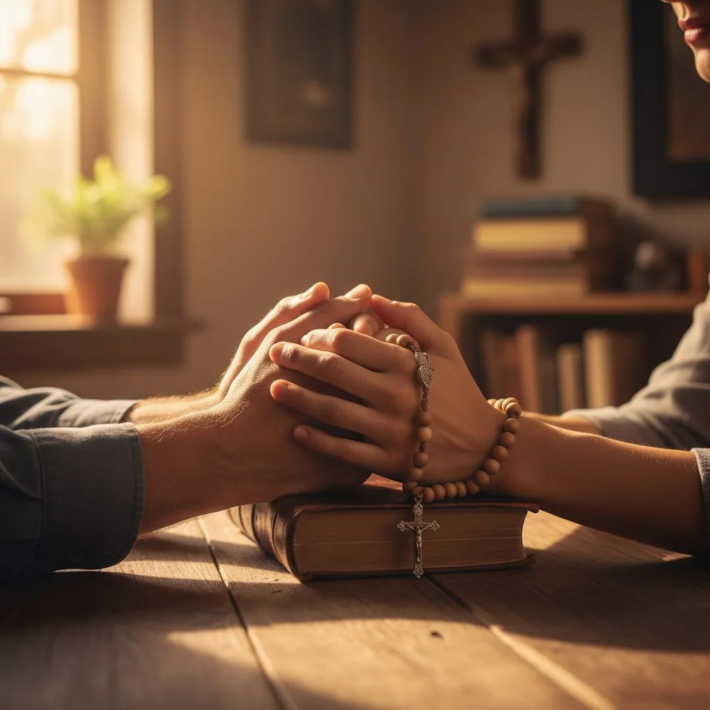 The Power of Prayer: A Foundational Christian Tool for Believers Clasped hands in prayer, demonstrating the foundational use of christian tools for spiritual connection with God.