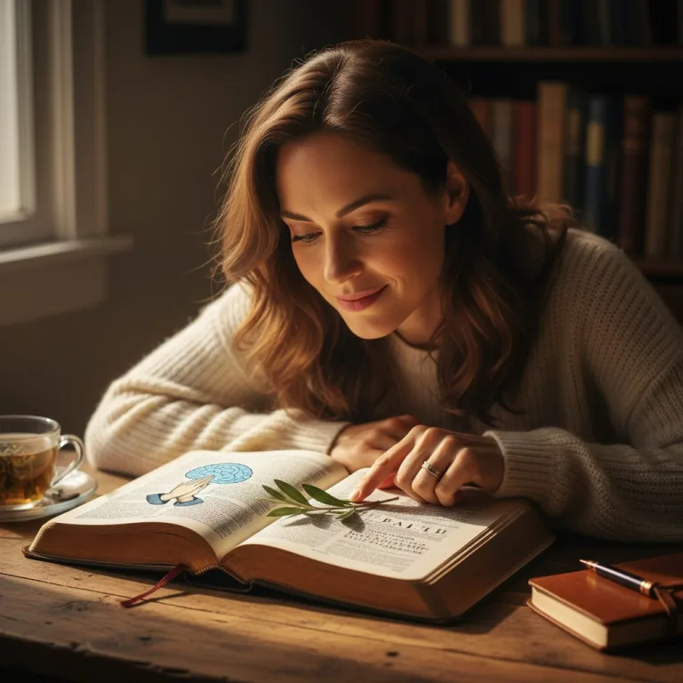 A woman carefully studying a passage to understand faith as defined in the bible, illustrating the scriptural definition o...