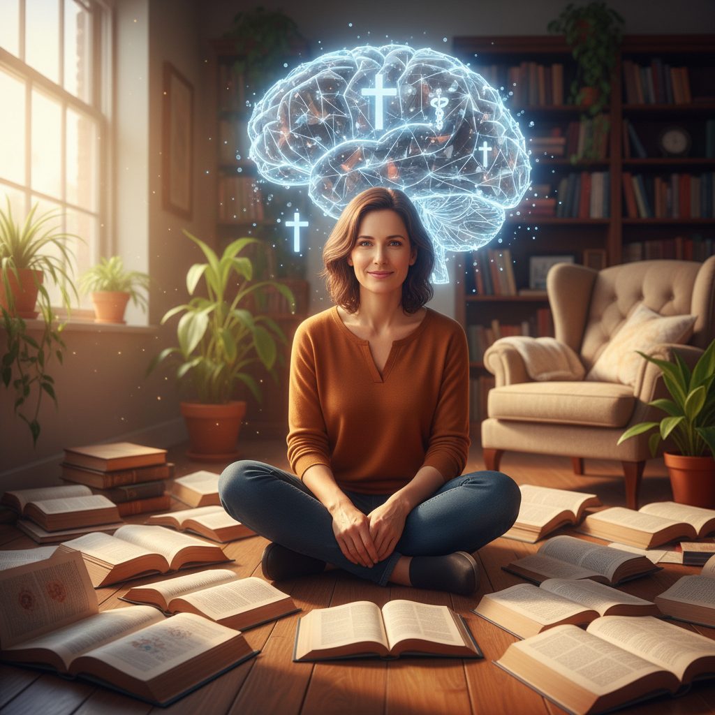 A person finding inner peace and mental clarity, illustrating how to live a quiet life in a loud world by embracing stilln...