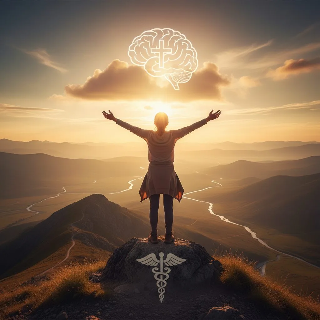 A person with open hands raised to the sky, symbolizing the spiritual surrender that brings the