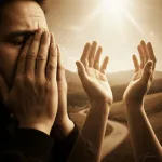 A visual representation of the prayer of faith, showing hands moving from desperate pleading to confident belief.