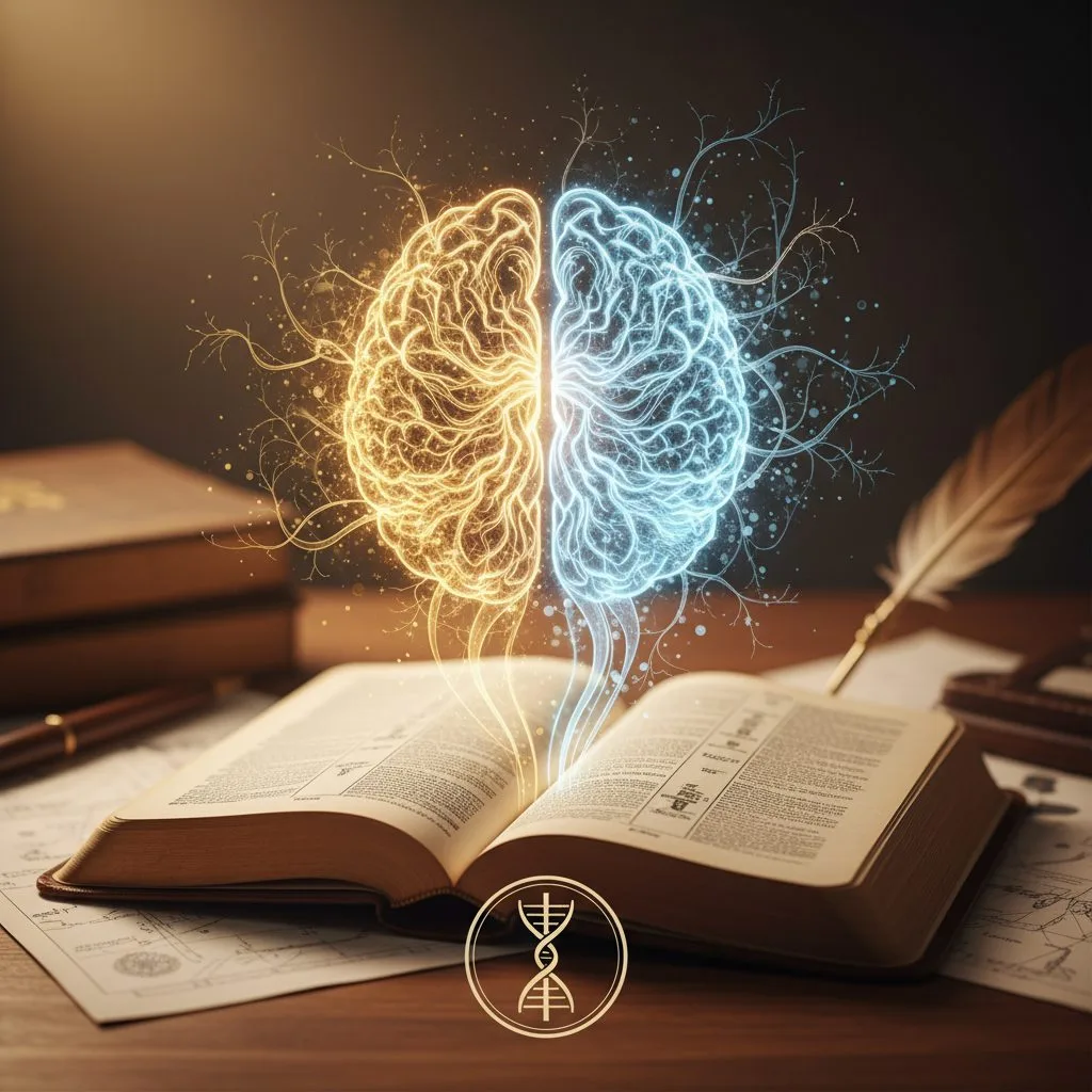 An illustration showing how the mind bible can renew neural pathways, demonstrating the scientific concept of neuroplastic...