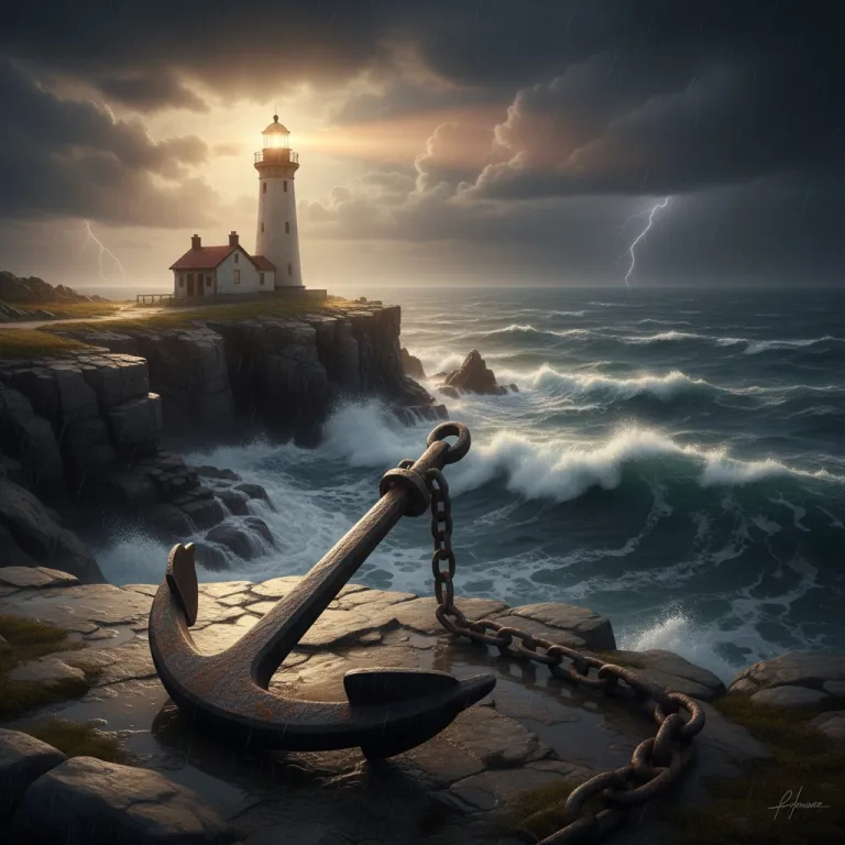 A lighthouse shines its light over a stormy sea, illustrating how prayer and faith serve as an anchor in life's storms.