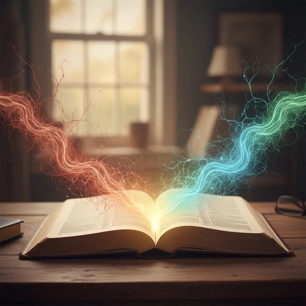 Illustration of how calming verses soothe an anxious brain by showing peaceful neural pathways.