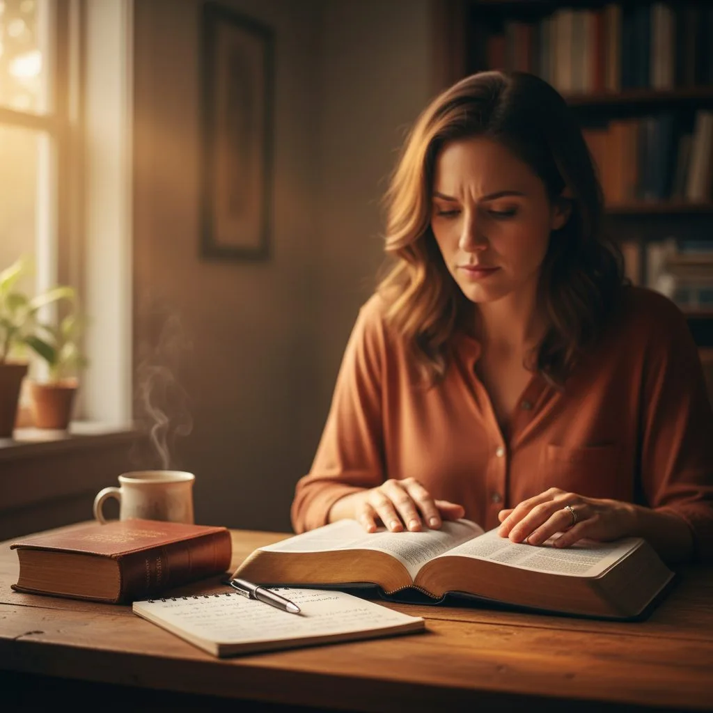 Foundational Bible Resource Tools for Every Believer A woman uses a foundational bible resource, a study bible and journal, to prepare her heart for understanding scripture.