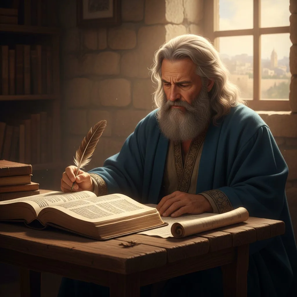 King David writing the Psalms, providing an honest look at dealing with anxiety in the bible.