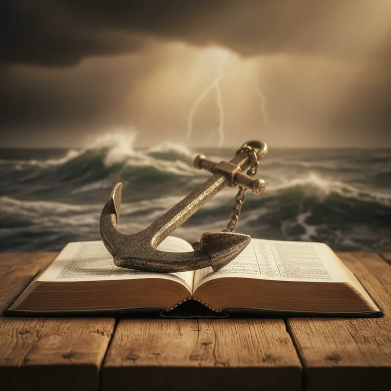 An anchor resting on an open Bible, illustrating how scripture about having faith provides stability during life's storms.